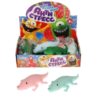 Игрушка жмяка "крокодил" с мукой ИГРАЕМ ВМЕСТЕ в кор.144шт
