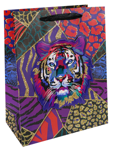 Dream cards Пакет подарочный с мат. лам.  и  3D картинкой 33 x 26,7 x 13,7 см(L) Тигр, 210г ПКП-3760