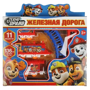 Железная дорога длина пути 136, кор.25*23,5*3,5см ТЕХНОДРАЙВ в кор.2*54шт