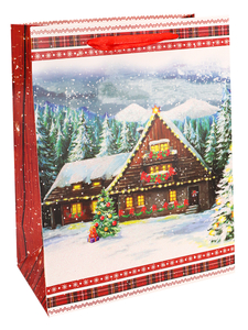 Dream cards Пакет подарочный с мат. лам. и глиттером 26x32x10см (L) Сказочный двор, 210г ПКП-3779			