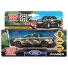 Машина металл FORD ranger ПИКАП ВОЕННЫЙ, 12 см, дв., багаж., инерц., кор. Технопарк в кор.2*24шт