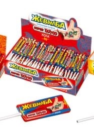 Жевательная конфета "Жевамба SUPER TATTOO" кола 10гр*50шт*12 блоков.