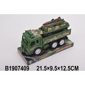 Машина инерц. ВОЕННЫЙ ГРУЗОВИК в пласт. в кор.2*72шт