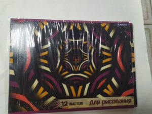 Тетрадь для рисования 19,5*27,5 см., 18л., Alingar, на скрепке, мелованный картон, "Графити"